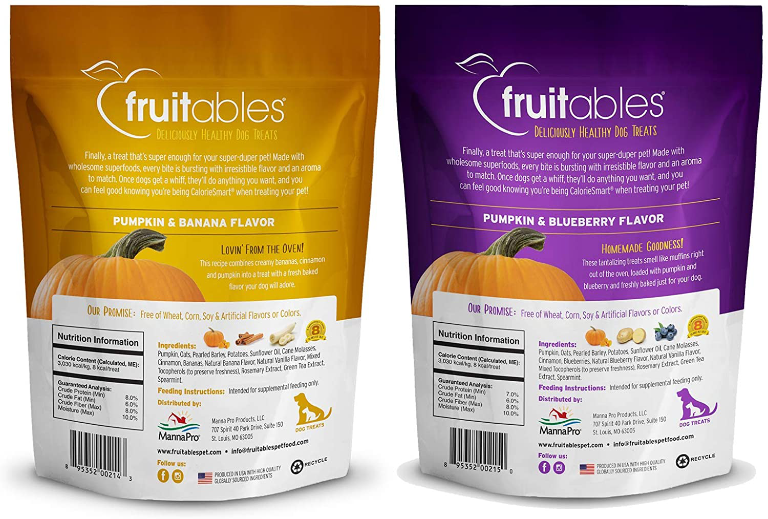 Fruitables All Natural 7 Ounce Vegetarian Pumpkin Baked Crunchy Dog Treats, Variety Pack Animals & Pet Supplies > Pet Supplies > Small Animal Supplies > Small Animal Treats Fruitables   