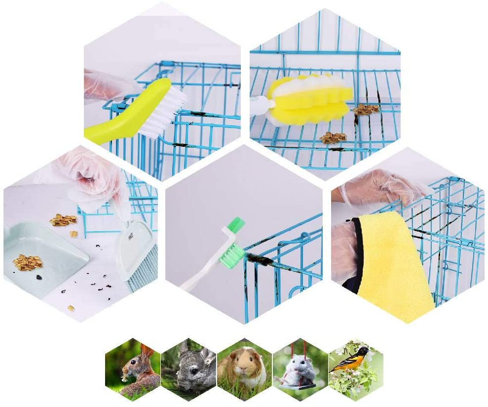 UNMOT Pet Cage Cleaner Set for Rabbit Cages Guinea Pig Hamster Cat Ferret Birds Parrot Chinchilla for Small Animals Pet Playpen Bedding Cleaning Brush Dustpan and Broom Foam Sponge Animals & Pet Supplies > Pet Supplies > Small Animal Supplies > Small Animal Bedding UNMOT   