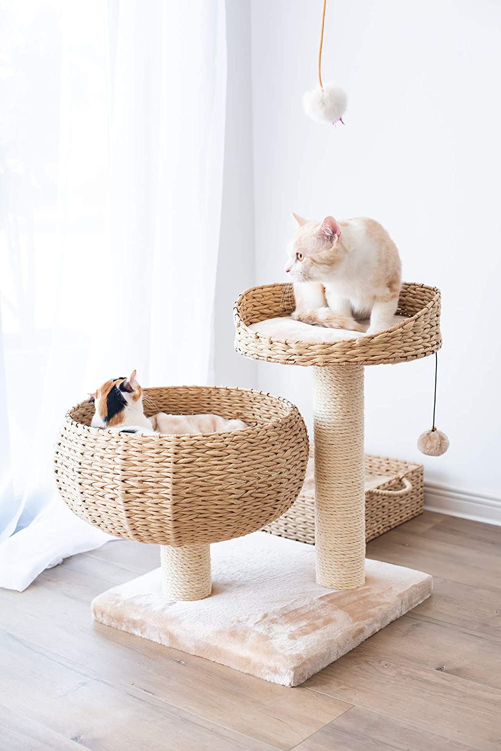 Petpals New Paper Rope Natural Bowl Shaped with Perch Cat Tree