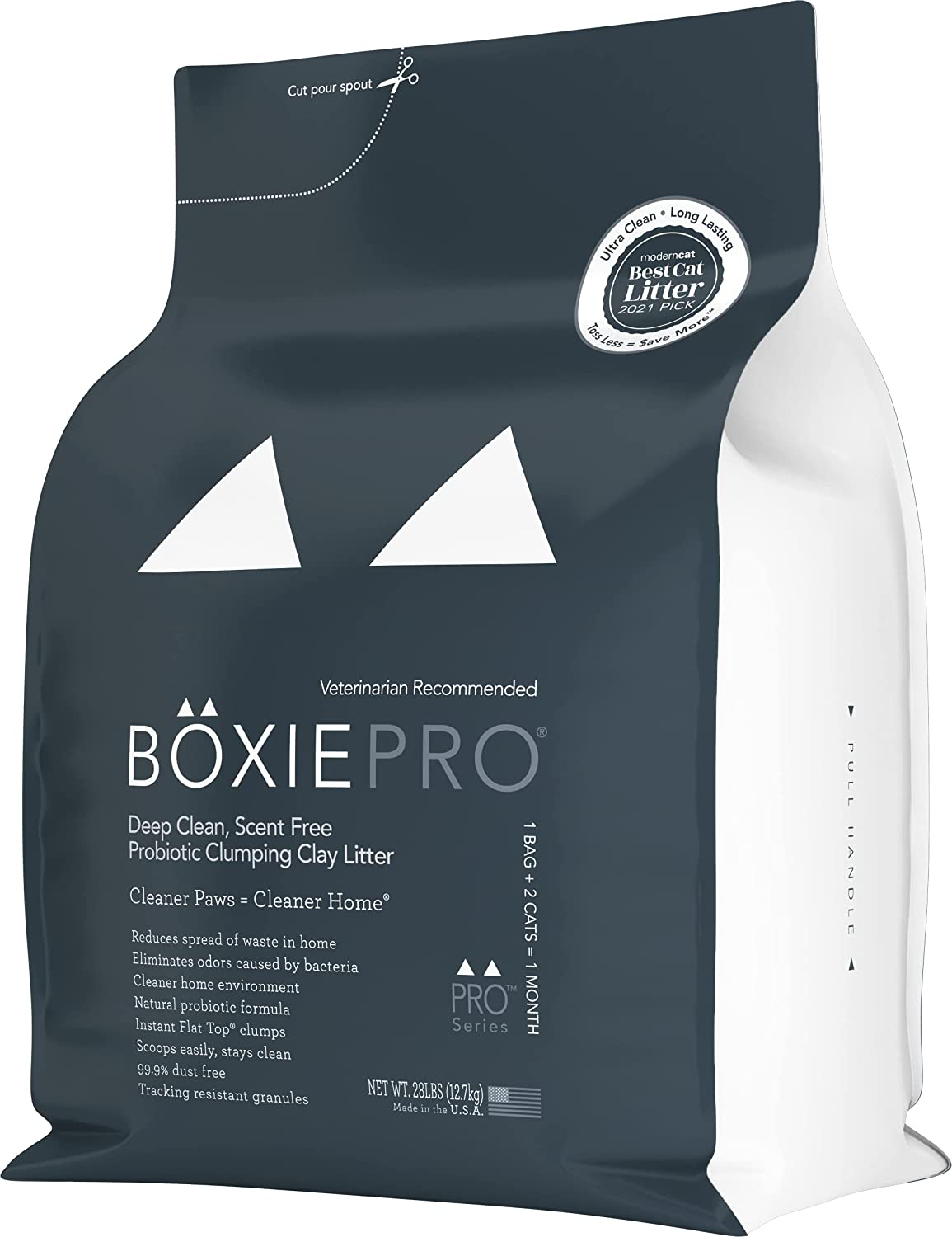 Boxiepro Deep Clean, Scent Free, Probiotic Clumping Cat Litter - Clay Formula - Cleaner Home - Ultra Clean Litter Box, Probiotic Powered Odor Control, Hard Clumping Litter, 99.9% Dust Free Animals & Pet Supplies > Pet Supplies > Cat Supplies > Cat Litter Boxiecat 28 lb  