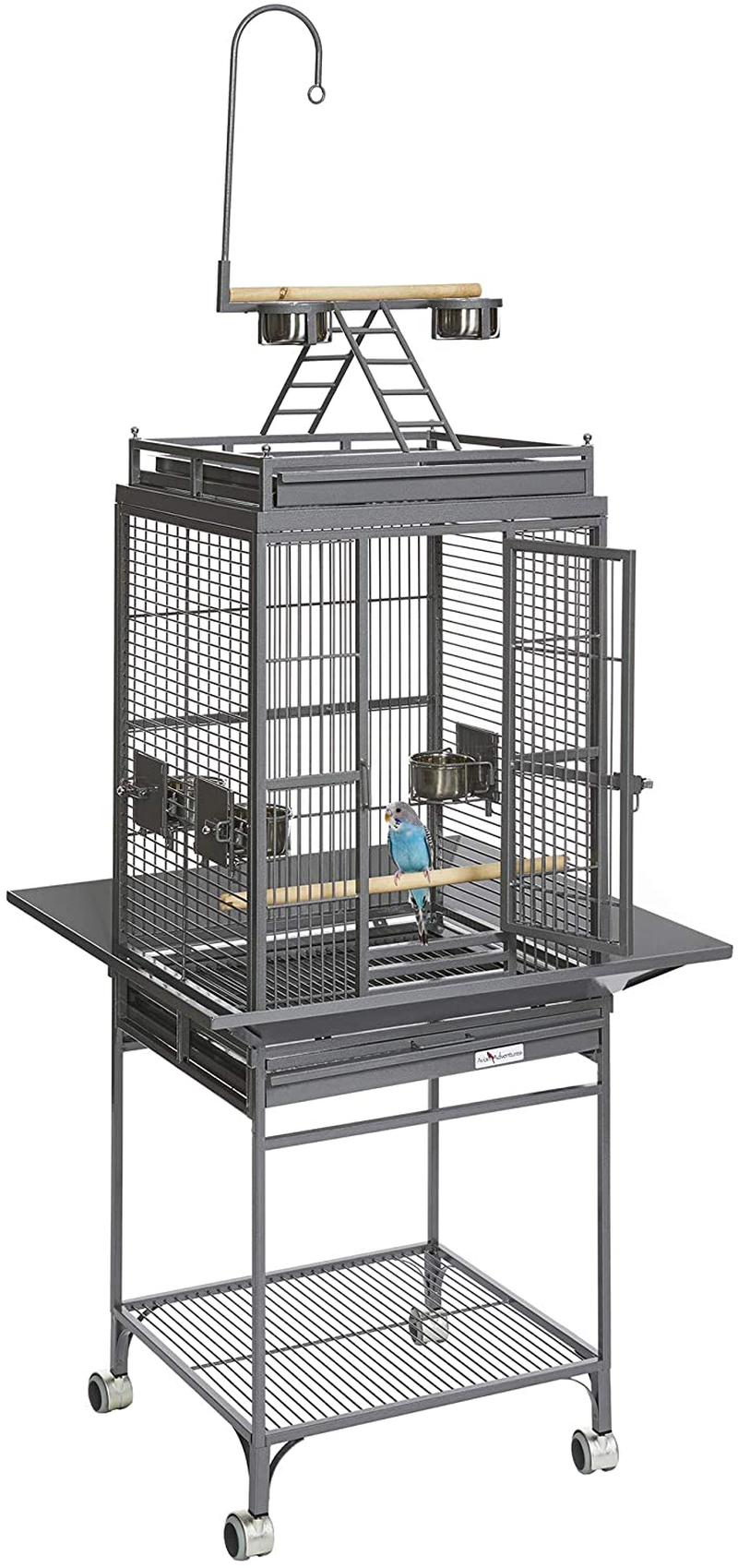 Midwest Homes for Pets Nina Bird Cage Animals & Pet Supplies > Pet Supplies > Bird Supplies > Bird Cages & Stands MidWest Homes for Pets Platiunum Gray Play Top 