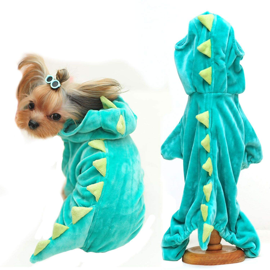 Halloween Costume for Pet Dog Cat Dinosaur Hoodies Animals Fleece Jacket Coat Warm Outfits Clothes for Small Medium Dogs Cats Halloween Cosplay Apparel Accessories Animals & Pet Supplies > Pet Supplies > Cat Supplies > Cat Apparel GBD Green Large 
