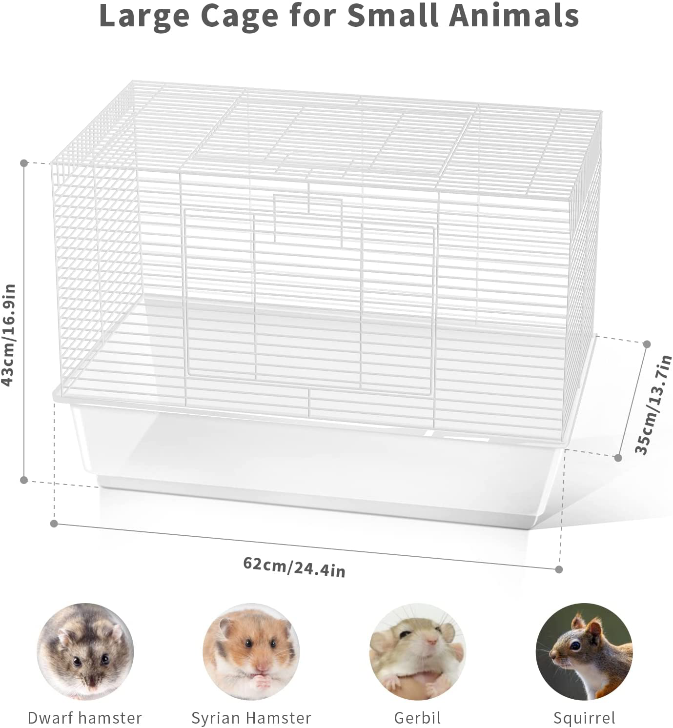 BUCATSTATE Large Basic Hamster Cage with Accessories Small Animal Cage for Dwarf Syria Hamsters,Gerbils,Mice,Hedgehogs… Animals & Pet Supplies > Pet Supplies > Small Animal Supplies > Small Animal Habitats & Cages BUCATSTATE   