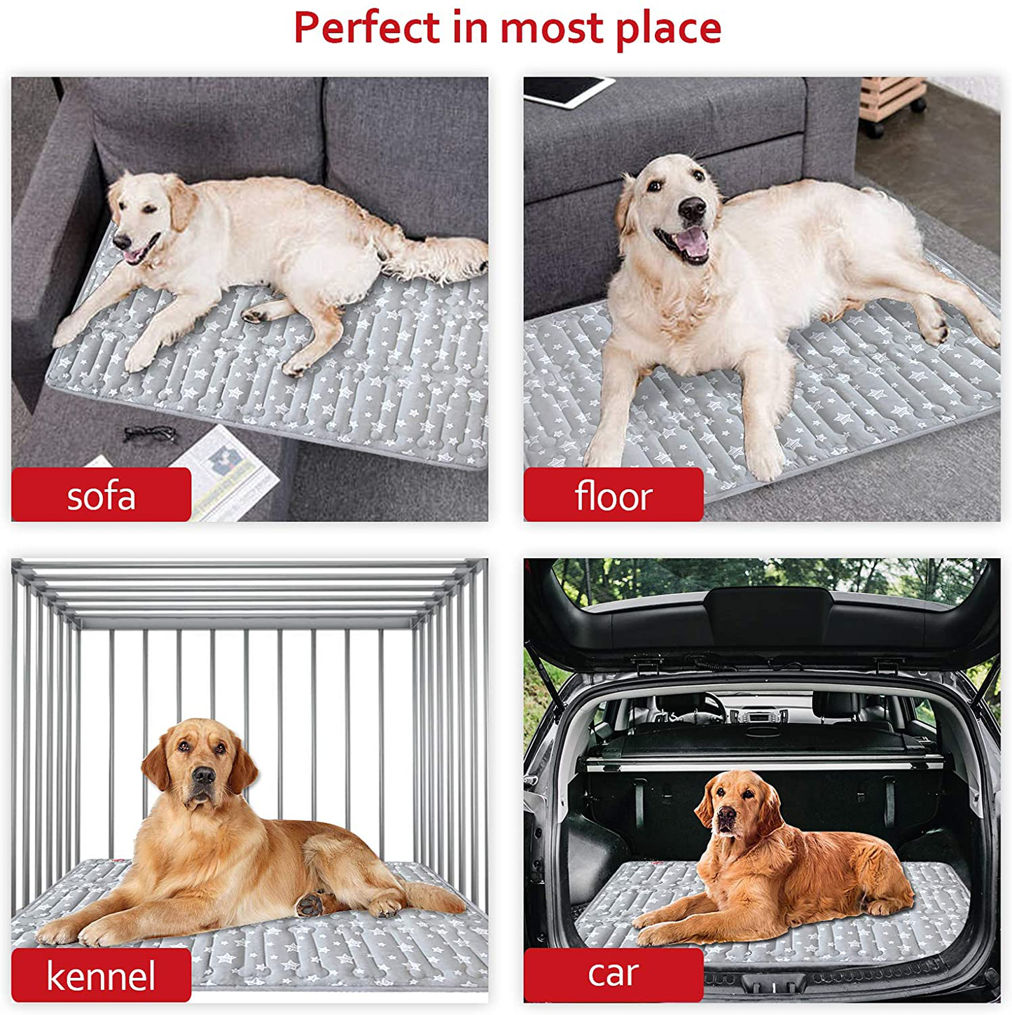 Dog Crate Mat, Soft Dog Bed Mat with Cute Prints, Personalized Dog Crate Pad, Anti-Slip Bottom, Machine Washable Kennel Pad Animals & Pet Supplies > Pet Supplies > Dog Supplies > Dog Beds Moonsea   