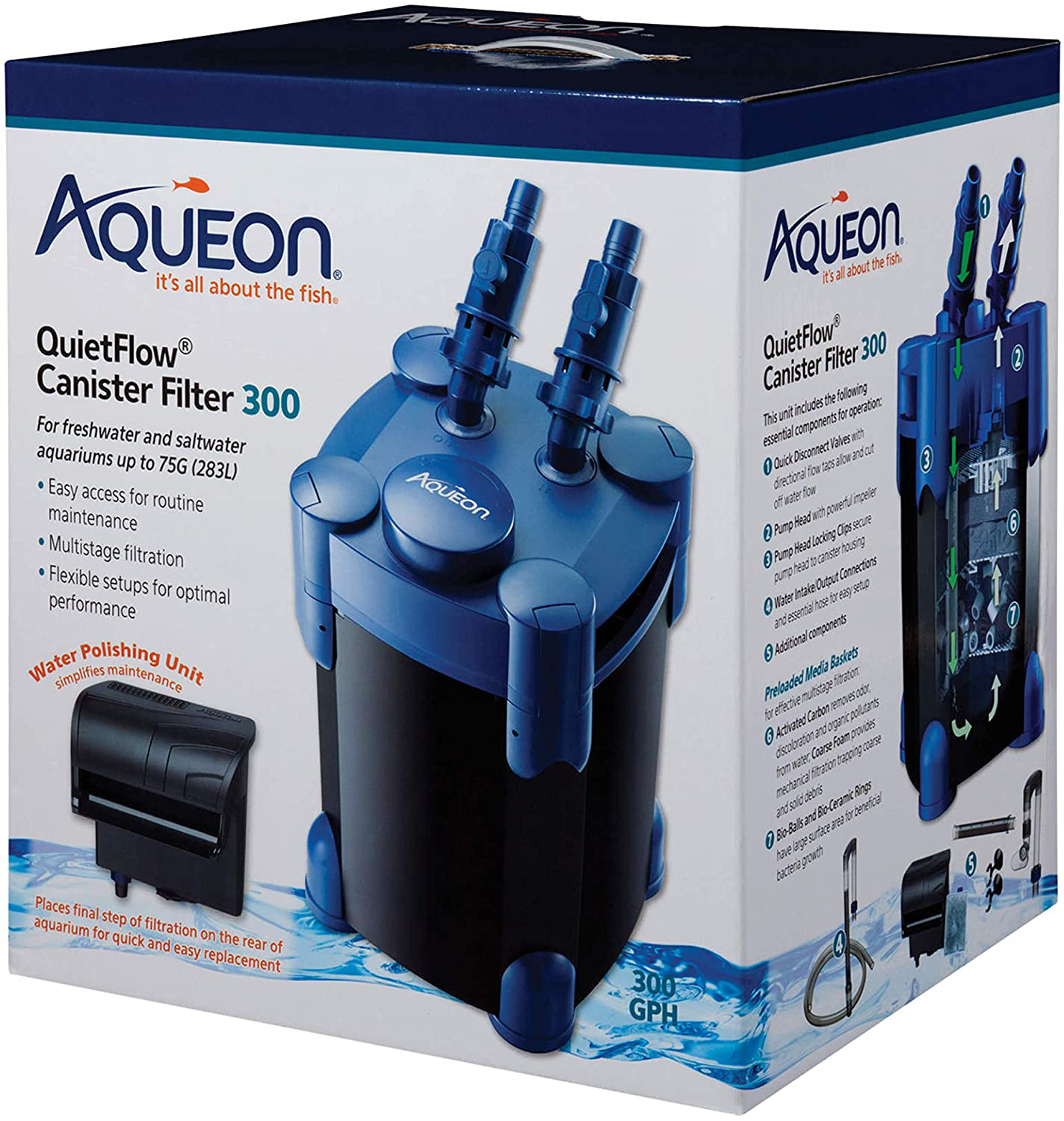 Aqueon Quietflow Canister Filter 100-150 Gallons Animals & Pet Supplies > Pet Supplies > Fish Supplies > Aquarium Filters Aqueon 55-100 Gallons  