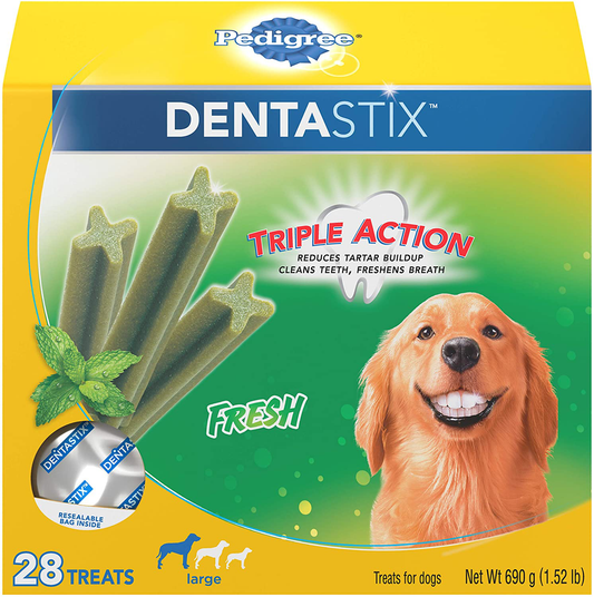 Pedigree Dentastix Fresh Treats for Large Dogs, 30+ Pounds Animals & Pet Supplies > Pet Supplies > Dog Supplies > Dog Treats Pedigree 28 Treats  