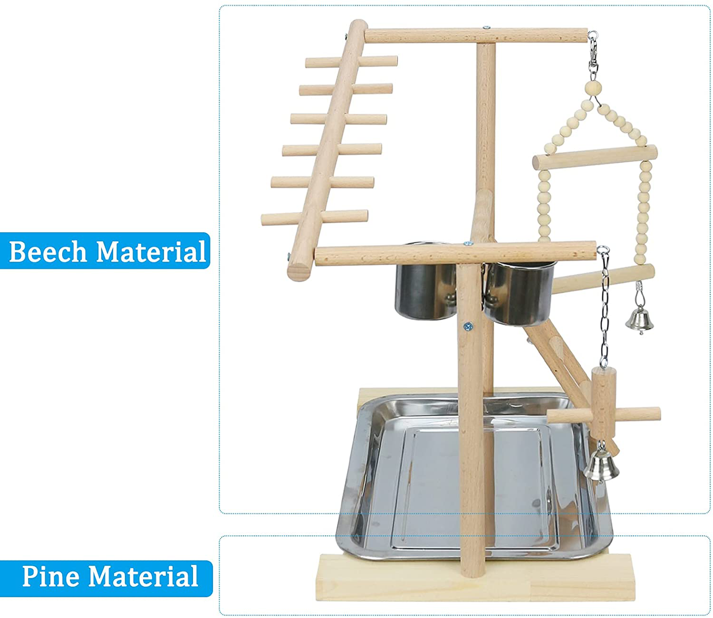 Lilithye Natural Wood Bird Playground Parrot Bird Stand Playstand for Cockatiel Conures Parakeet Parrots,Cage Top Bird Playground,Bird Tabletop Playstand Animals & Pet Supplies > Pet Supplies > Bird Supplies > Bird Gyms & Playstands Lilithye   