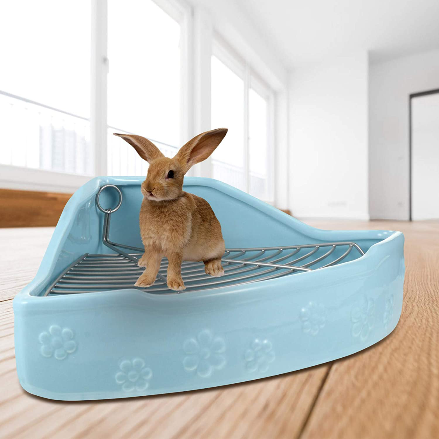 Balacoo Small Animal Litter Cage Ceramic Triangle Potty Trainer Corner Litter Bedding Box Pet Pan for Rabbit Bunny Chinchilla Ferret Guinea Pig Hamster Animals & Pet Supplies > Pet Supplies > Small Animal Supplies > Small Animal Bedding balacoo   