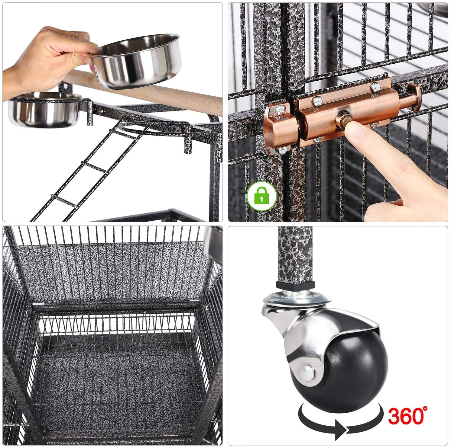 Go2Buy Wrought Iron Select Bird Cage Parrot Cockatoo Birdcage Stands, 61-Inch, Black Animals & Pet Supplies > Pet Supplies > Bird Supplies > Bird Cages & Stands go2buy   