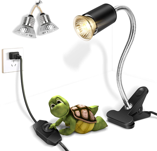 Fischuel Reptile Heat Lamp,Heating Lamp with Clamp, Adjustable Habitat Basking Heat Lamp ,UVA/UVB Light Lamp 360° Rotatable Clip and Dimmable Switch for Aquarium(Bulb Included) (E27,110V) Animals & Pet Supplies > Pet Supplies > Small Animal Supplies > Small Animal Habitat Accessories Fischuel   