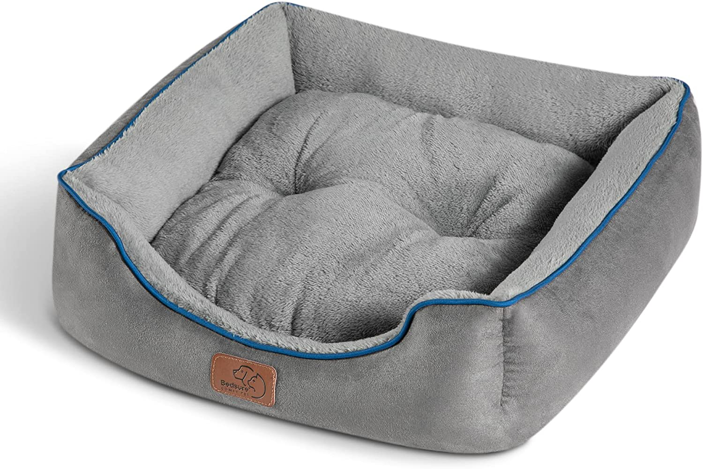 Bedsure Small Dog Bed for Small Medium Dogs Washable - Cat Beds for Indoor Cats, 20/25 Inches Rectangle Cuddle Puppy Bed with Anti-Slip Bottom Animals & Pet Supplies > Pet Supplies > Cat Supplies > Cat Beds Bedsure Grey M(25"x21"x8") 