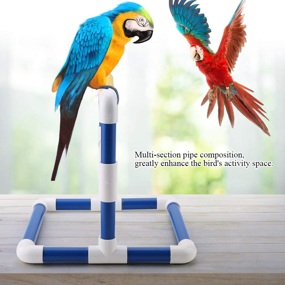 Parrot Training Stand Pet Bird Table Perch Stands PVC Bird Standing Platform Bird Shower Bath Stand Rack Standing Gym Training Grinding Toy Playstand Holder