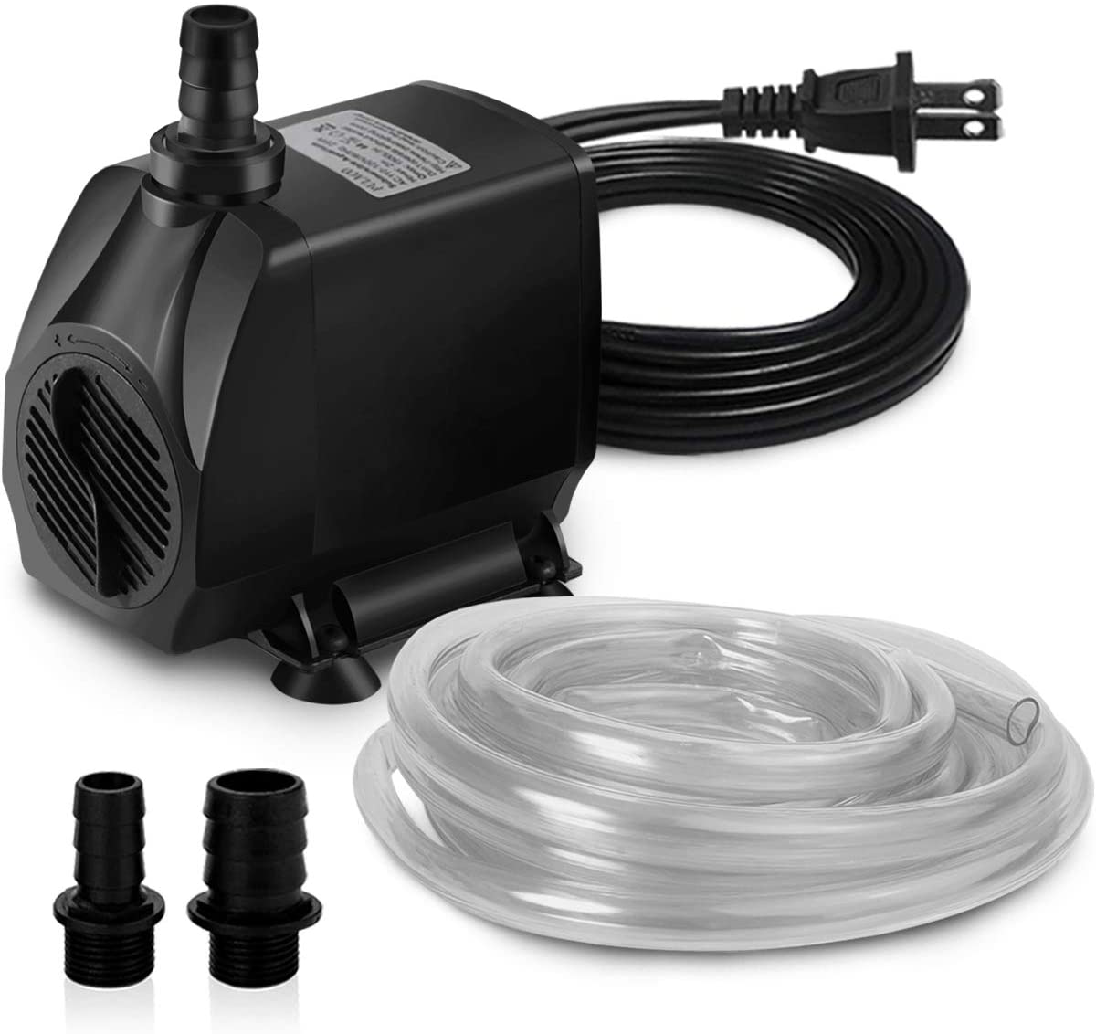 PULACO 1100GPH Submersible Water Pump (4200L/H 80W) 10 Ft Power Cord with 6.5 Ft Tubing for Pond, Fountain, Aquariums, Fish Tank, Hydroponics Animals & Pet Supplies > Pet Supplies > Fish Supplies > Aquarium & Pond Tubing PULACO   