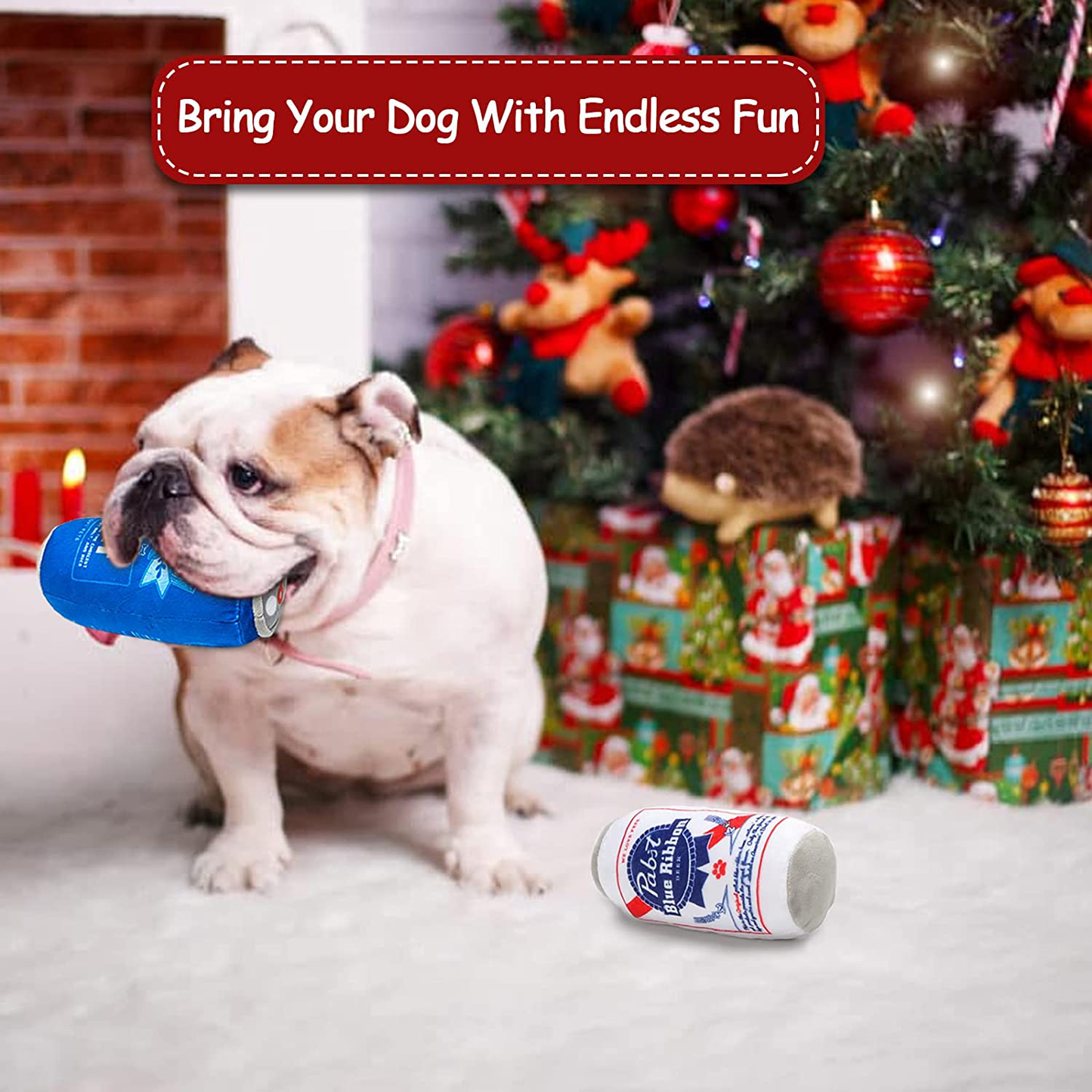 Bud Light & Pabjt Blue Ribbon - Squeaky Plush Dog Toys - Two Pack Funny Dog Drinks Toys for Medium, Small, Large - Beer Can Dog Chew Toy, Cute Dog Gifts for Dog Birthday, Durable and Non Toxic Animals & Pet Supplies > Pet Supplies > Dog Supplies > Dog Toys Cemocle   