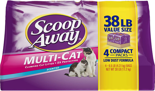 Scoop Away Multi-Cat, Scented Cat Litter, 38 Pounds (1) Animals & Pet Supplies > Pet Supplies > Cat Supplies > Cat Litter Scoop Away-   