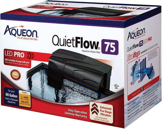 Aqueon Quietflow LED PRO Aquarium Power Filter, Size 75 Animals & Pet Supplies > Pet Supplies > Fish Supplies > Aquarium Filters Aqueon Aquarium Power Filter  