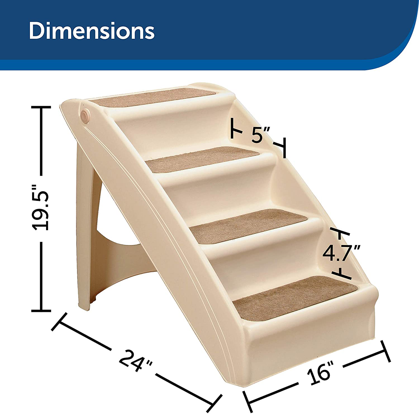Petsafe Cozyup Folding Pet Steps - Pet Stairs for Indoor/Outdoor at Home or Travel - Dog Steps for High Beds - Dog Stairs with Siderails, Non-Slip Pads - Durable, Support up to 150 Lbs - Large, Tan Animals & Pet Supplies > Pet Supplies > Cat Supplies > Cat Beds Radio Systems   