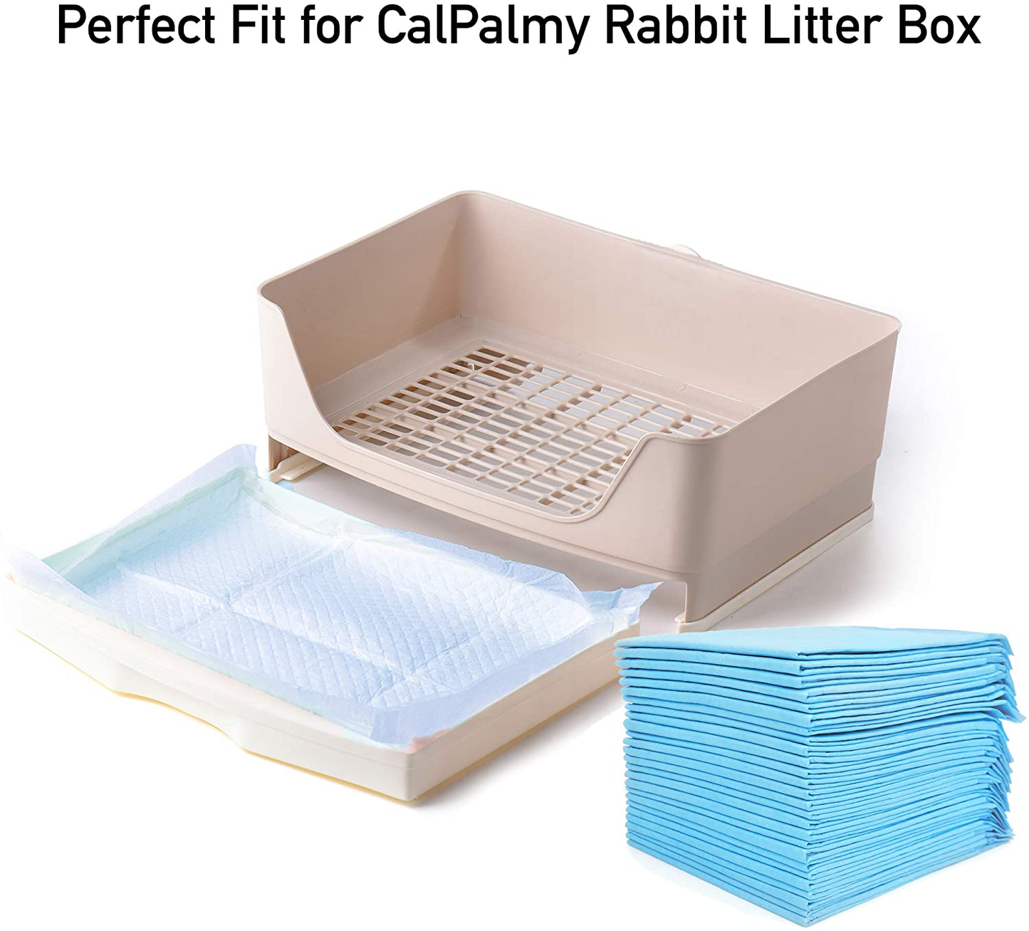 CALPALMY (100 Pads) Ultra Absorbency Pet Toilet Training Pads 18" X 13" Moisture Locking Technology Turns Liquid into Gel - Perfect for Rabbits and Guinea Pigs