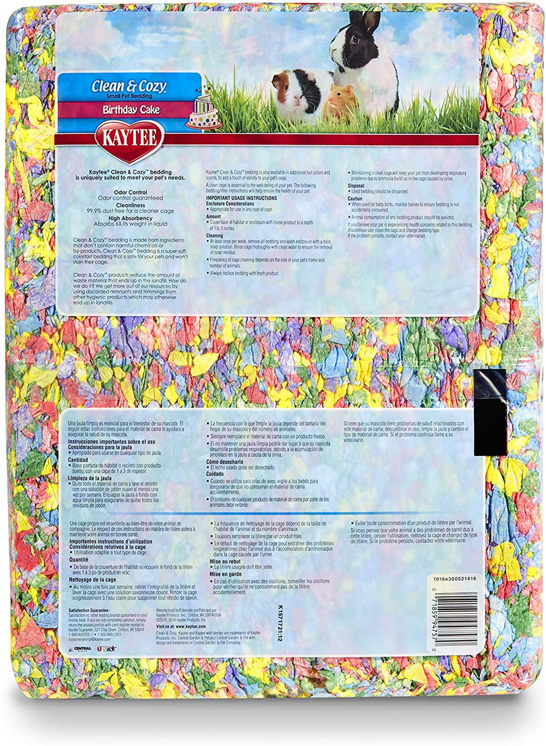 Kaytee Clean & Cozy Birthday Cake Bedding, 3000 Cubic Inch Animals & Pet Supplies > Pet Supplies > Small Animal Supplies > Small Animal Bedding Kaytee   