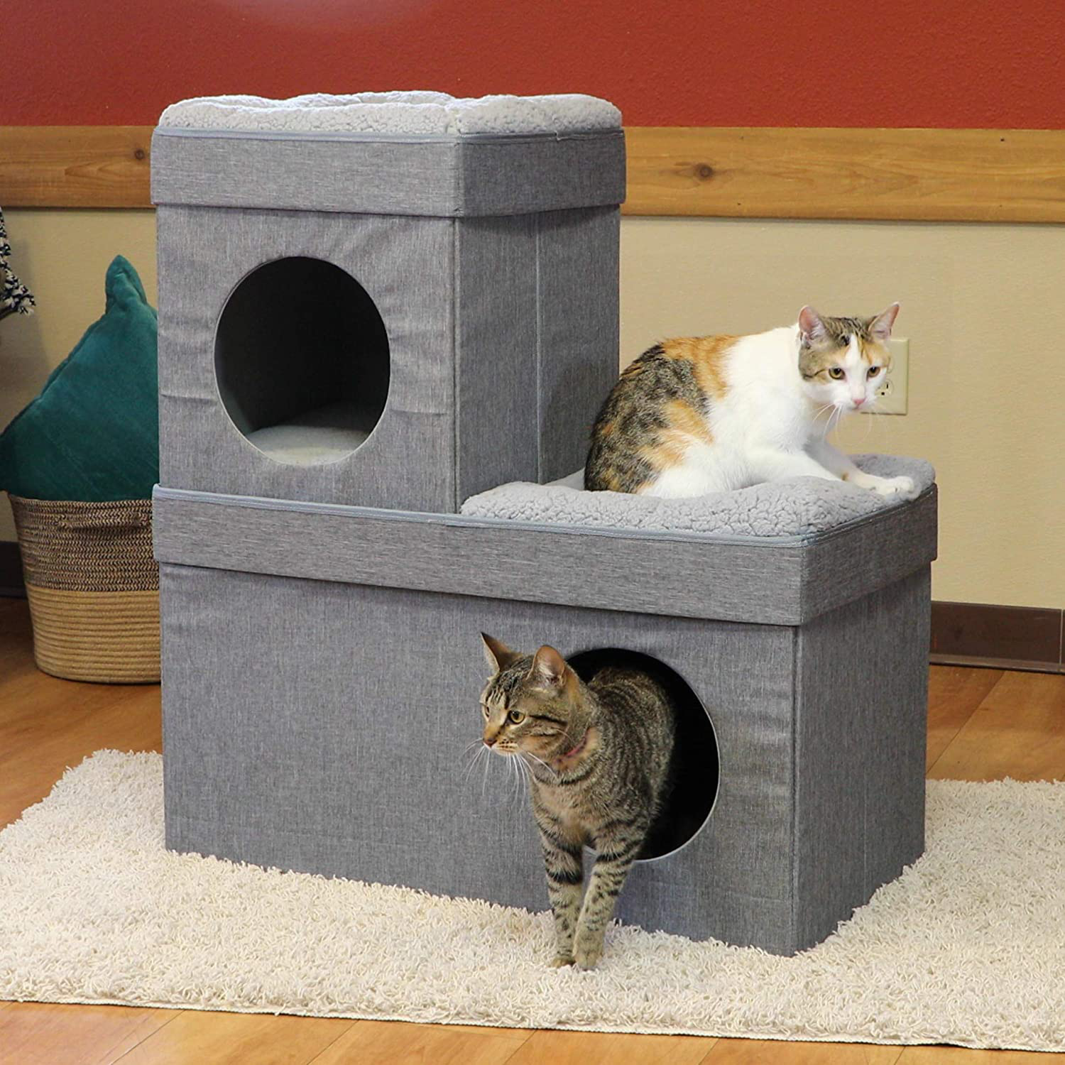 Kitty City Large Stackable Tan Cat Condo, Cat Cube, Cat House, Pop up Bed, Cat Ottoman Animals & Pet Supplies > Pet Supplies > Cat Supplies > Cat Furniture Kitty City   