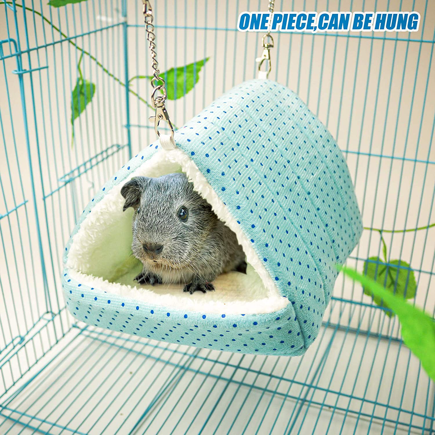 Roundler Hamster Polka Dot Soft Cave, Small Pet Thermal Pad Sleeping Bag House,Guinea Pig Cute Hanging House,Removable Cage Nest Room Accessories,Washable Blanket,Disposable Diapers Style-1 Animals & Pet Supplies > Pet Supplies > Small Animal Supplies > Small Animal Bedding Roundler   