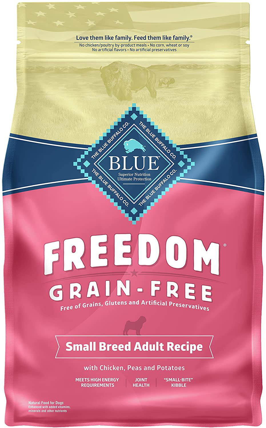 Blue Buffalo Freedom Grain Free Natural Adult Small Breed Dry Dog Food, Chicken Animals & Pet Supplies > Pet Supplies > Small Animal Supplies > Small Animal Treats Blue Buffalo 4 Pound (Pack of 1)  