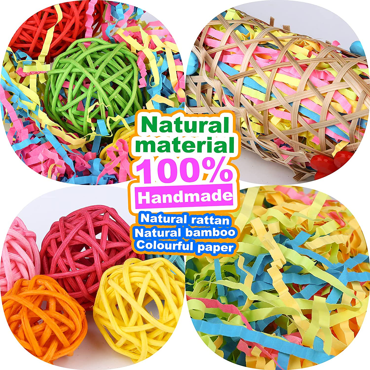 Bird Chewing Toys, 5 Pack Parrot Toys Hanging Foraging Shredder Toys Suitable for Small and Medium Parakeets Macaw Cockatiels Conure Budgie and Lovebirds Animals & Pet Supplies > Pet Supplies > Bird Supplies > Bird Toys REMIAWY   