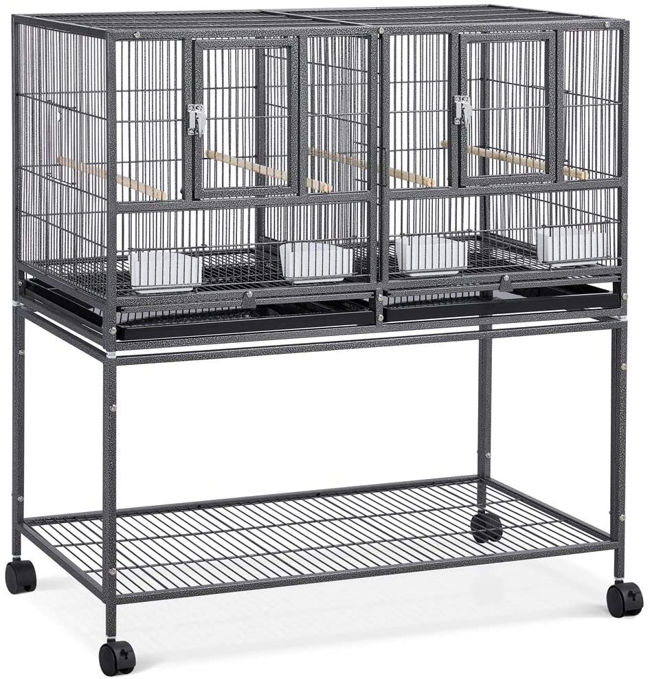 Topeakmart Divided Breeder Parakeet Canary Lovebird Finch Budgie Bird Cages W/Rolling Stand Animals & Pet Supplies > Pet Supplies > Bird Supplies > Bird Cages & Stands Topeakmart 1 Pack  