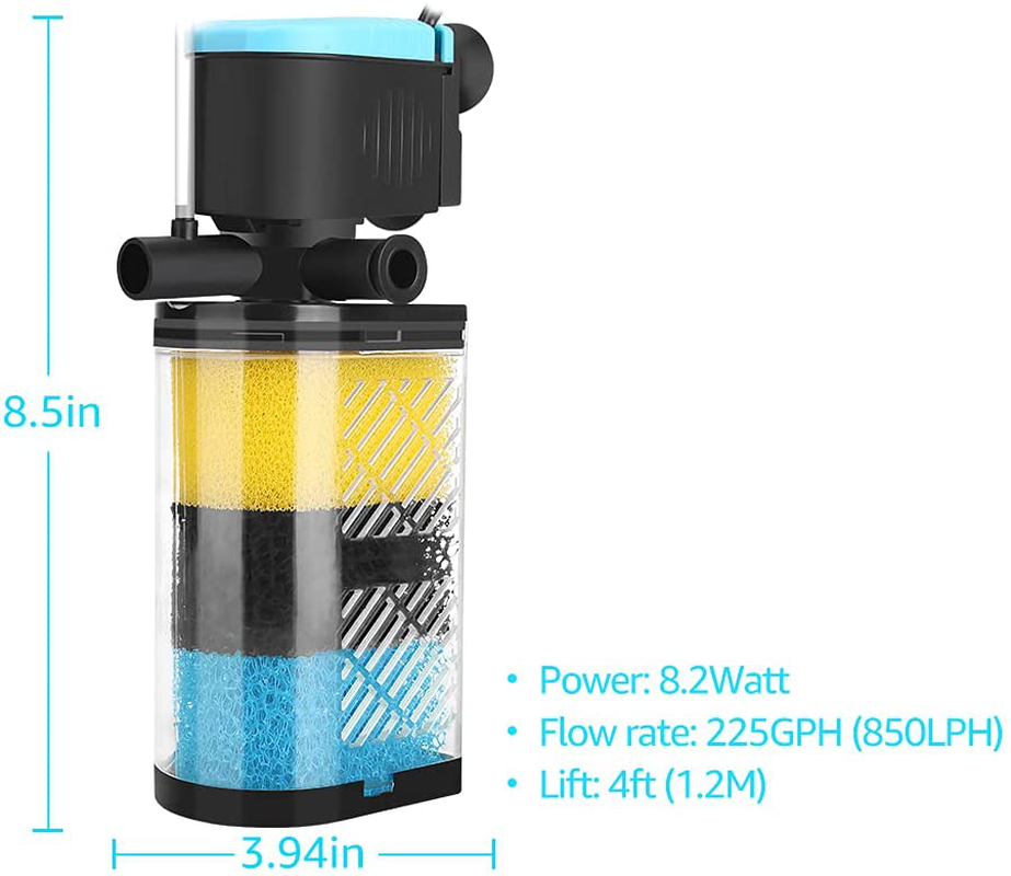 Kulife New 3 Stage Aquarium Filters for 10 100 Gallon Fish Tanks Dual KOL PET