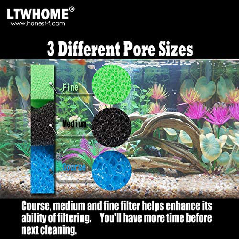 LTWHOME Fish Pond Foam Filter Sponge Set 17" X 11" Media (Pack of 3 Sets) Animals & Pet Supplies > Pet Supplies > Fish Supplies > Aquarium Filters LTWHOME   