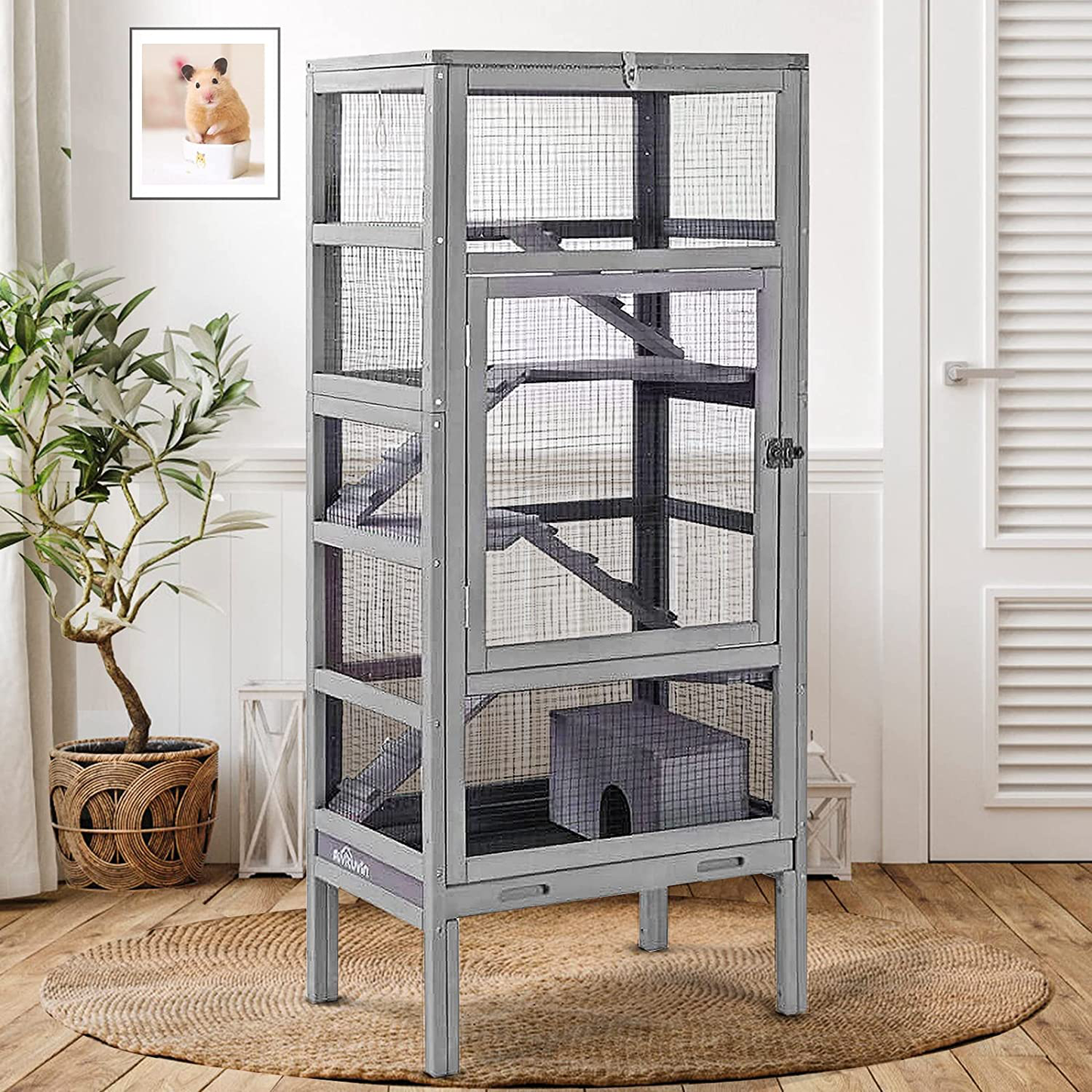 Ferret Cage Chameleon Habitat 5 Levels for Chinchilla,Squirrel, Rats,Lizard, Gerbil and Other Small Animal,Hideout Include Animals & Pet Supplies > Pet Supplies > Small Animal Supplies > Small Animal Habitat Accessories Aivituvin   