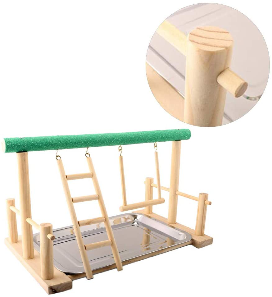 Balacoo Bird Parrot Play Stand Self Assemble Playground Wood Perch Gym Playpen with Ladder Swing Toys Exercise Play Standing Stick Color Random Animals & Pet Supplies > Pet Supplies > Bird Supplies > Bird Gyms & Playstands balacoo   