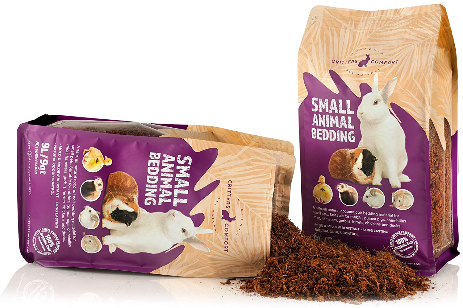 Bunny Bedding Odor Control for Small Pets - Organic Coconut Husk Fiber Substrate Animal Bedding for Guinea Pig, Ferret, Hamster Cages and Habitats - Pet Accessories - 9 Liters Critter Litter Animals & Pet Supplies > Pet Supplies > Small Animal Supplies > Small Animal Bedding Critters Comfort   