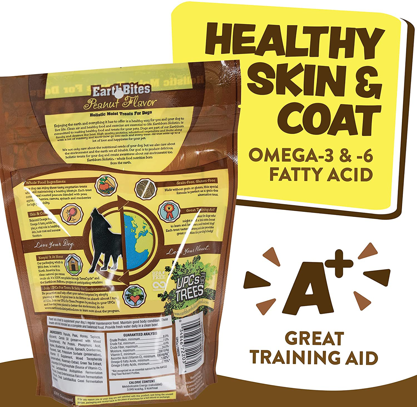 Earthborn Holistic Earthbites Peanut Flavor Grain-Free Moist Treats for Dogs, 7.5 Ounce Bag Animals & Pet Supplies > Pet Supplies > Cat Supplies > Cat Treats Earthborn Holistic   
