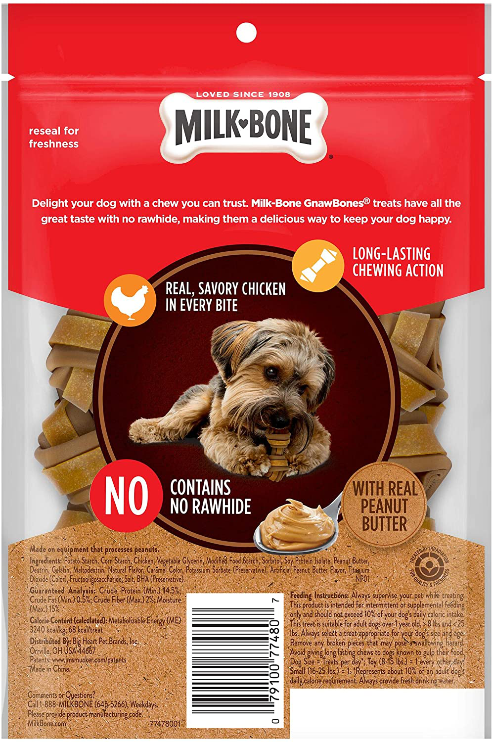 Milk-Bone Gnawbones Dog Treats, Long Lasting and Rawhide Free Animals & Pet Supplies > Pet Supplies > Small Animal Supplies > Small Animal Treats Milk-Bone   