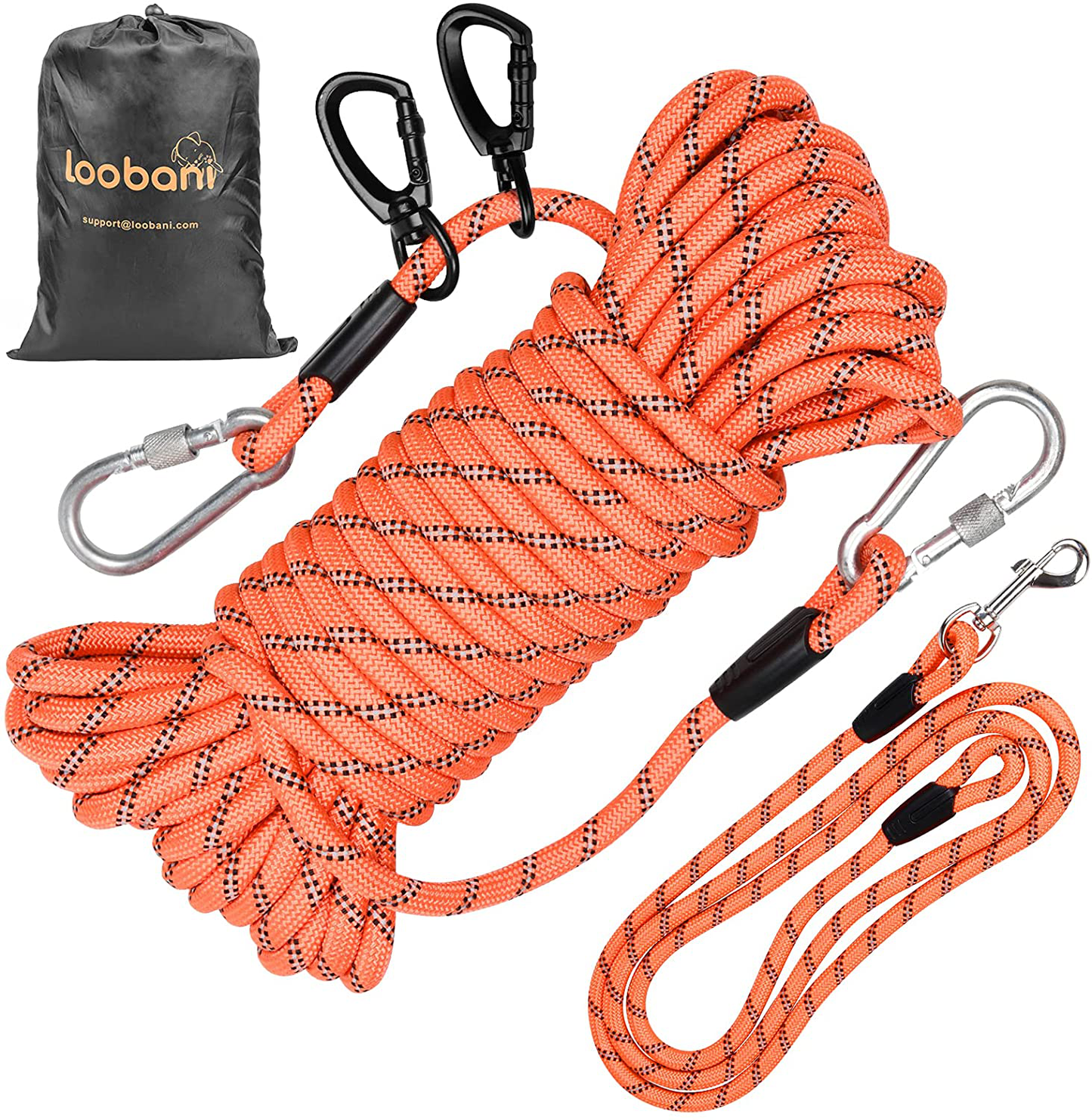 LOOBANI Dog Outdoor Bungee Hanging Toy, Interactive Tether Tug Toy for Small to Large Dogs to Exercise & Solo Play,Durable Tugger for Tug of War,With Chew Rope Toy Animals & Pet Supplies > Pet Supplies > Dog Supplies > Dog Toys LOOBANI Orange  