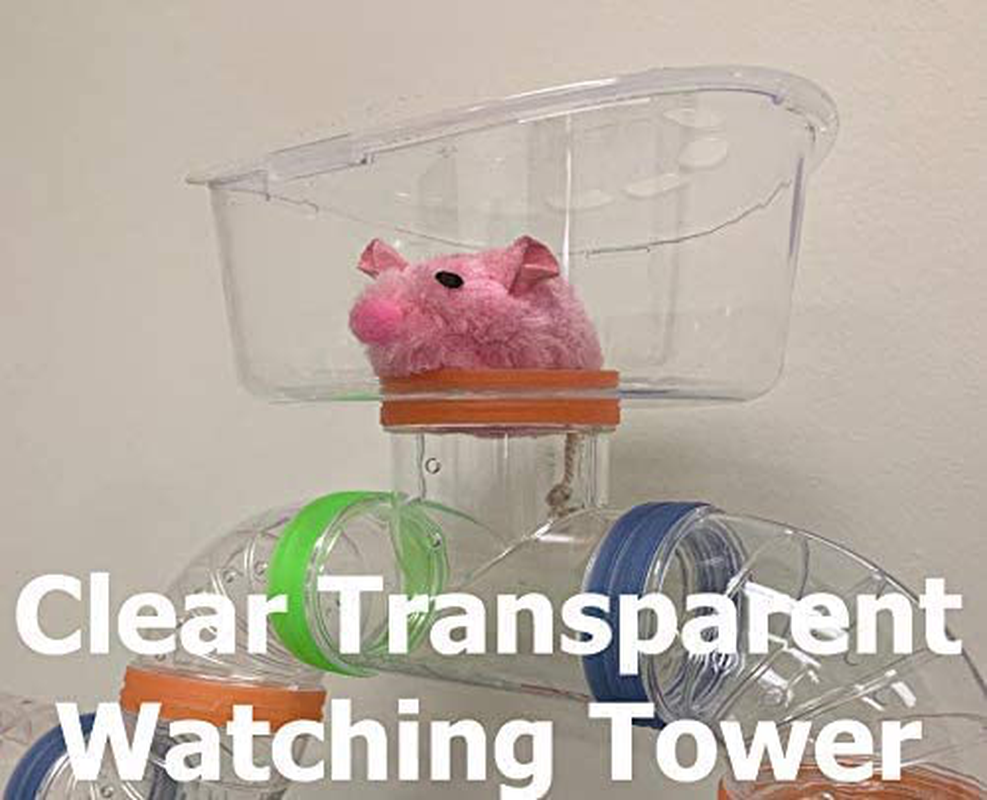 Large 5 Level Funland with Clear Transparent Tunnels Tubes Base Top Play Zone for Habitat Hamster Rodent Gerbil Mouse Mice Small Animal Critter Cage Animals & Pet Supplies > Pet Supplies > Small Animal Supplies > Small Animal Habitats & Cages Mcage   