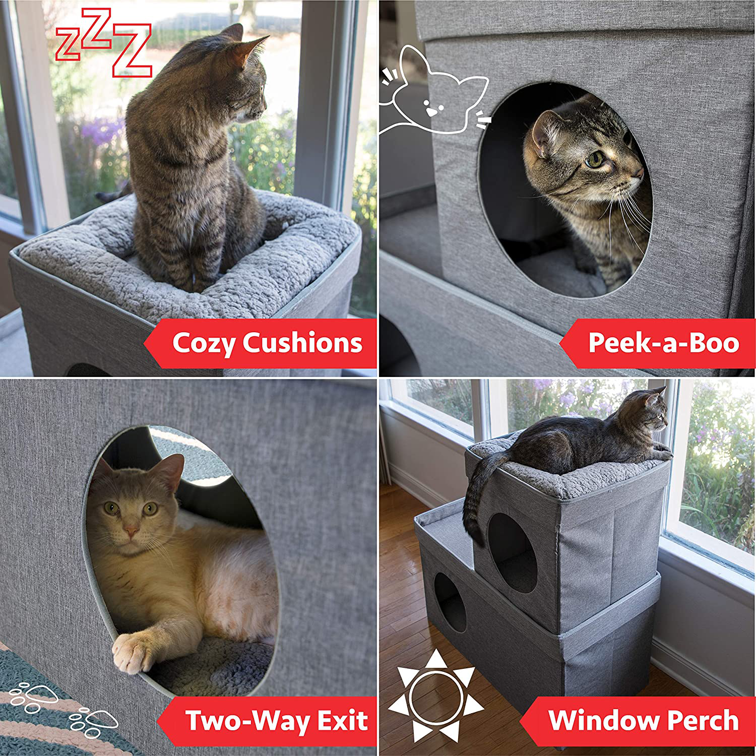 Kitty City Large Stackable Tan Cat Condo, Cat Cube, Cat House, Pop up Bed, Cat Ottoman Animals & Pet Supplies > Pet Supplies > Cat Supplies > Cat Furniture Kitty City   