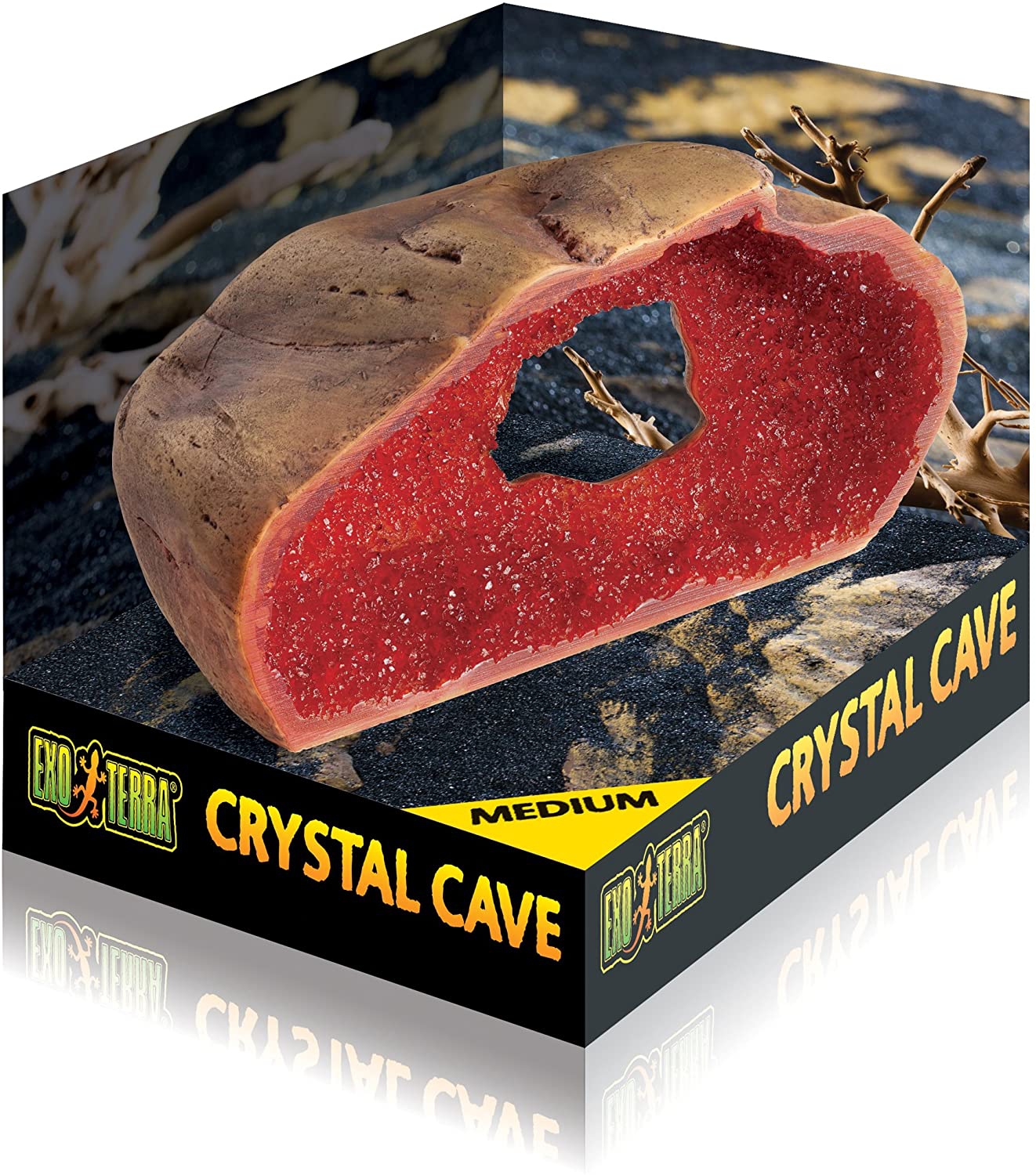 Exo Terra Crystal Cave for Reptiles and Amphibians, Decorative Terrarium Hideout Animals & Pet Supplies > Pet Supplies > Reptile & Amphibian Supplies > Reptile & Amphibian Habitat Accessories Exo Terra   