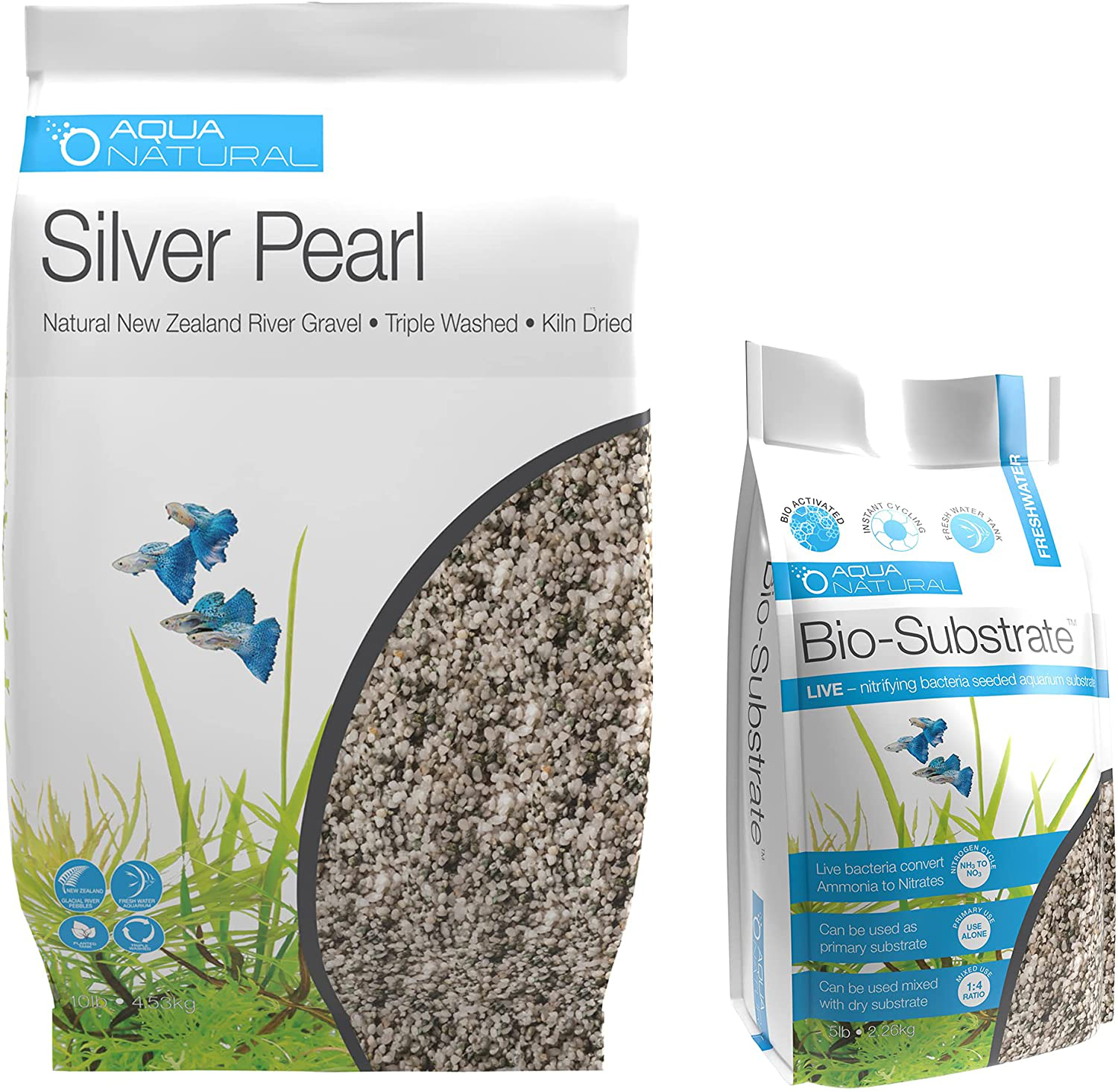 Bio Substrate and Dry Substrate Kit for New and Existing Aquariums Animals & Pet Supplies > Pet Supplies > Fish Supplies > Aquarium Gravel & Substrates AquaNatural Silver  