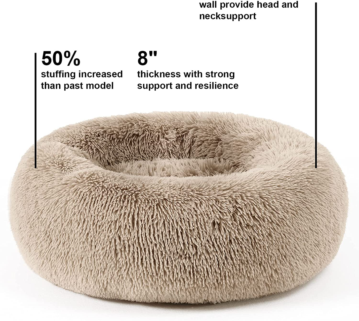 EASELAND Pet Dog Bed for Small Medium Dogs Cats Donut, Comfortable round Plush Dog Beds Calming Fluffy Faux Fur Cat Dog Cushion Bed, Machine Washable, Anti-Skid (23"/30") Animals & Pet Supplies > Pet Supplies > Dog Supplies > Dog Beds EASELAND   
