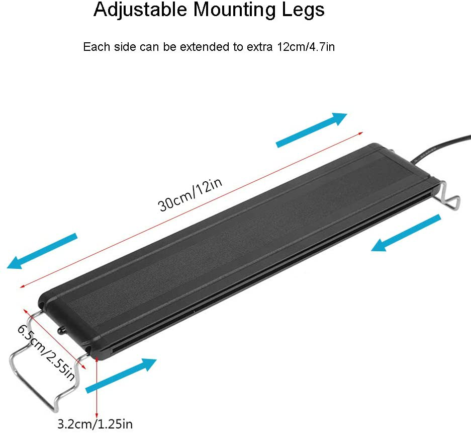 MQ 7W RGB Aquarium Light, 12 in LED Fish Tank Light with Extendable Brackets, 24/7 Automated Planted plus Aquarium Light with Remote Controller Animals & Pet Supplies > Pet Supplies > Fish Supplies > Aquarium Lighting MQ   