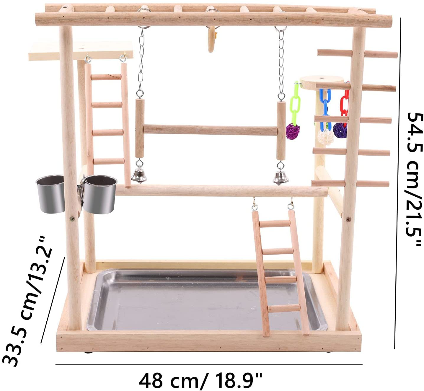 QBLEEV Bird Perches Nest Play Stand Gym Parrot Playground Playgym Playpen Playstand Swing Bridge Wood Climb Ladders Wooden Conures Parakeet Macaw African Animals & Pet Supplies > Pet Supplies > Bird Supplies > Bird Gyms & Playstands QBLEEV   