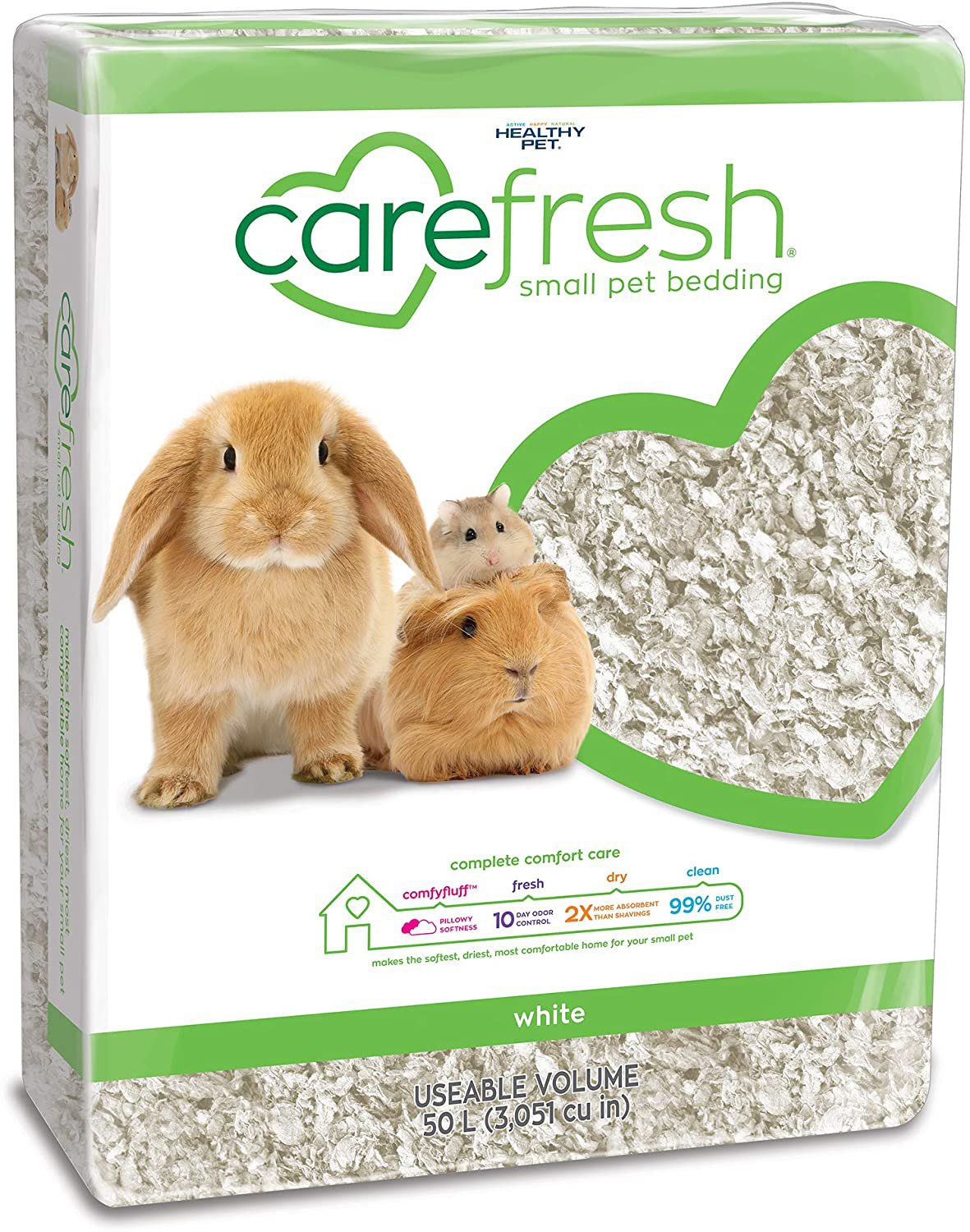 Carefresh 99% Dust-Free Natural Paper Small Pet Bedding with Odor Control Animals & Pet Supplies > Pet Supplies > Small Animal Supplies > Small Animal Bedding Carefresh white 50L 