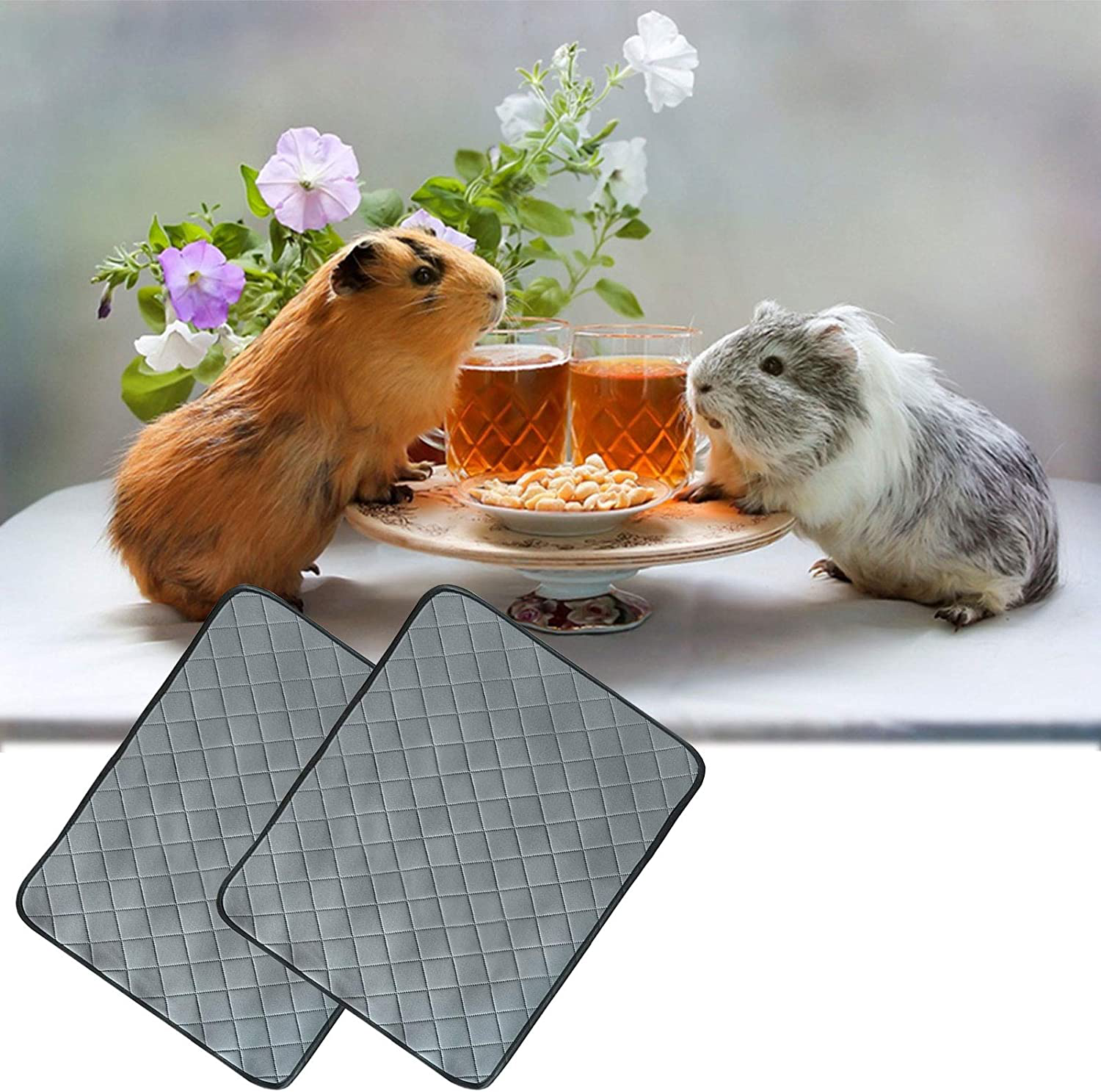 Dazzfond Guinea Pig Cage Liners,Reusable Washable Pet Training Pads,Mesh Breathable Guinea Pig Pad,Waterproof Guinea Pig Bedding with Anti-Slip Silica Gel Bottom(2 Pack) Animals & Pet Supplies > Pet Supplies > Small Animal Supplies > Small Animal Bedding Dazzfond   