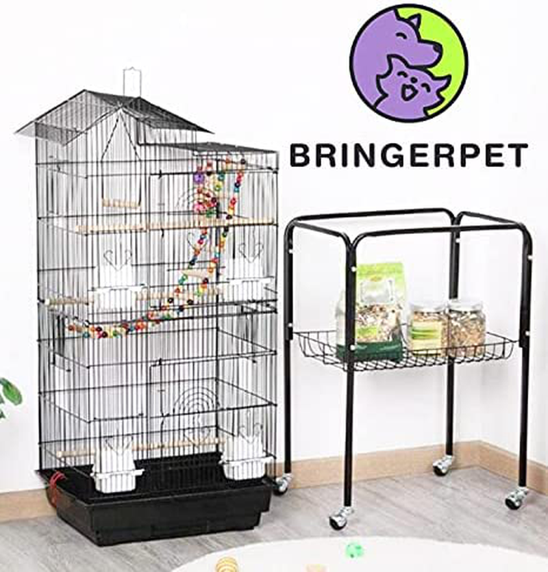 Bringerpet Large Bird Cage with Stand, Cage Parrot, Cockatiel, Finches, Lovebirds Animals & Pet Supplies > Pet Supplies > Bird Supplies > Bird Cages & Stands BRINGERPET   