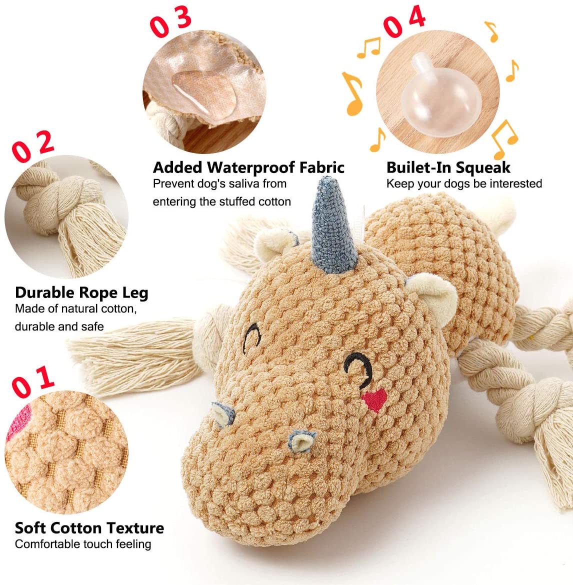 Sedioso Dog Toy Stuffed, Cute Animal Squeaky Plush Toys, Durable Dog Chew Toys for Small,Middle,Large Dogs Animals & Pet Supplies > Pet Supplies > Dog Supplies > Dog Toys Sedioso   