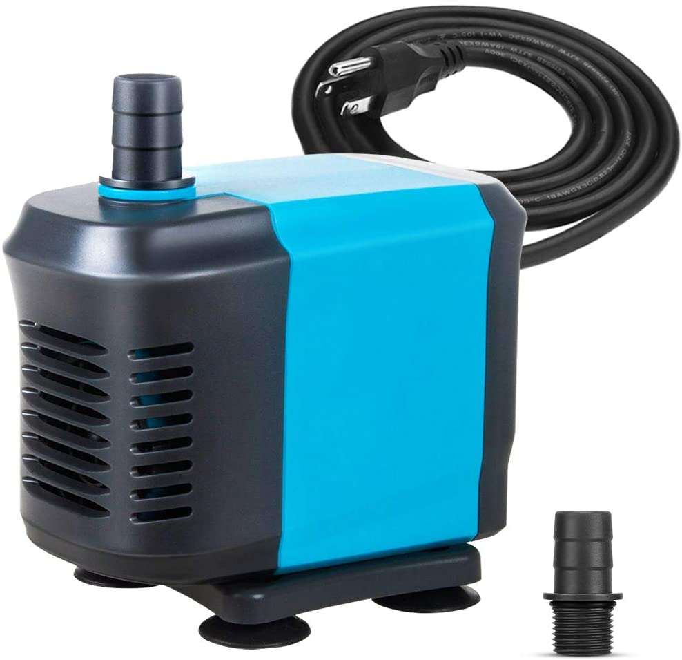 KEDSUM 550GPH Submersible Water Pump(2500L/H,40W), Ultra Quiet Submersible Pump with 5Ft High Lift, Fountain Pump with 6.5Ft Power Cord, 3 Nozzles for Fish Tank, Pond, Aquarium, Statuary, Hydroponics Animals & Pet Supplies > Pet Supplies > Fish Supplies > Aquarium & Pond Tubing KEDSUM 320GPH  