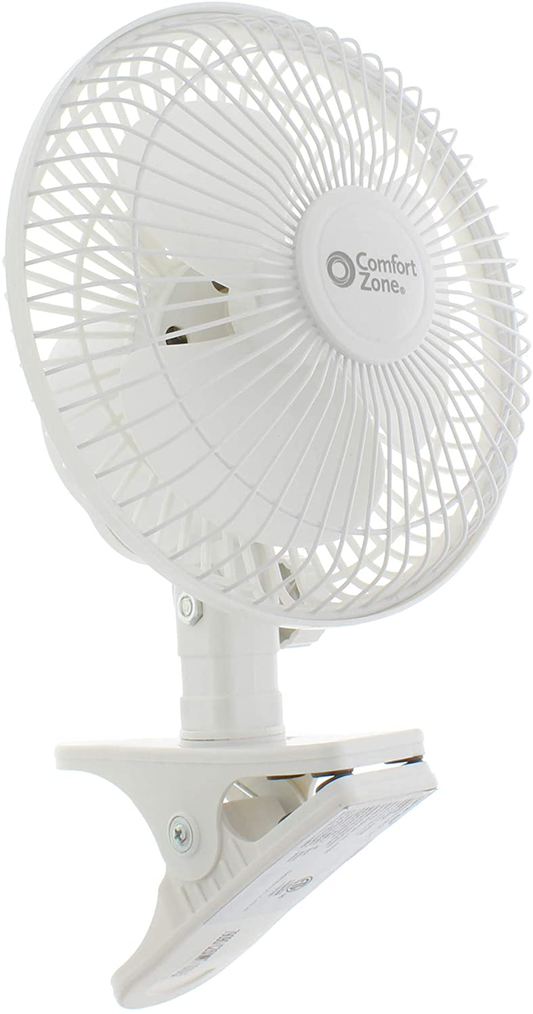 Comfort Zone CZ6C 6-Inch Quiet Portable Indoor 2-Speed Desk Fan with Clip and Fully Adjustable Tilt, White Animals & Pet Supplies > Pet Supplies > Dog Supplies > Dog Treadmills Comfort Zone   