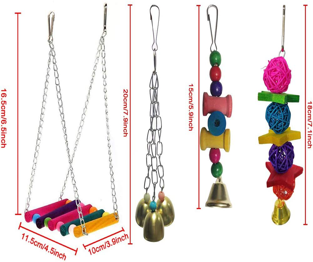 JIAYUE Bird Parrot Toys - 8 Pieces, Parrot Chewing Toys Bird Cage Accessories Perfect Bird Toy Used for Parakeets, Small Parrots, Conures, Macaws, Starlings, Finch Animals & Pet Supplies > Pet Supplies > Bird Supplies > Bird Toys JIAYUE   